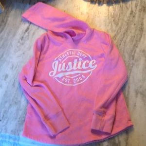 Justice pink pullover hoodie